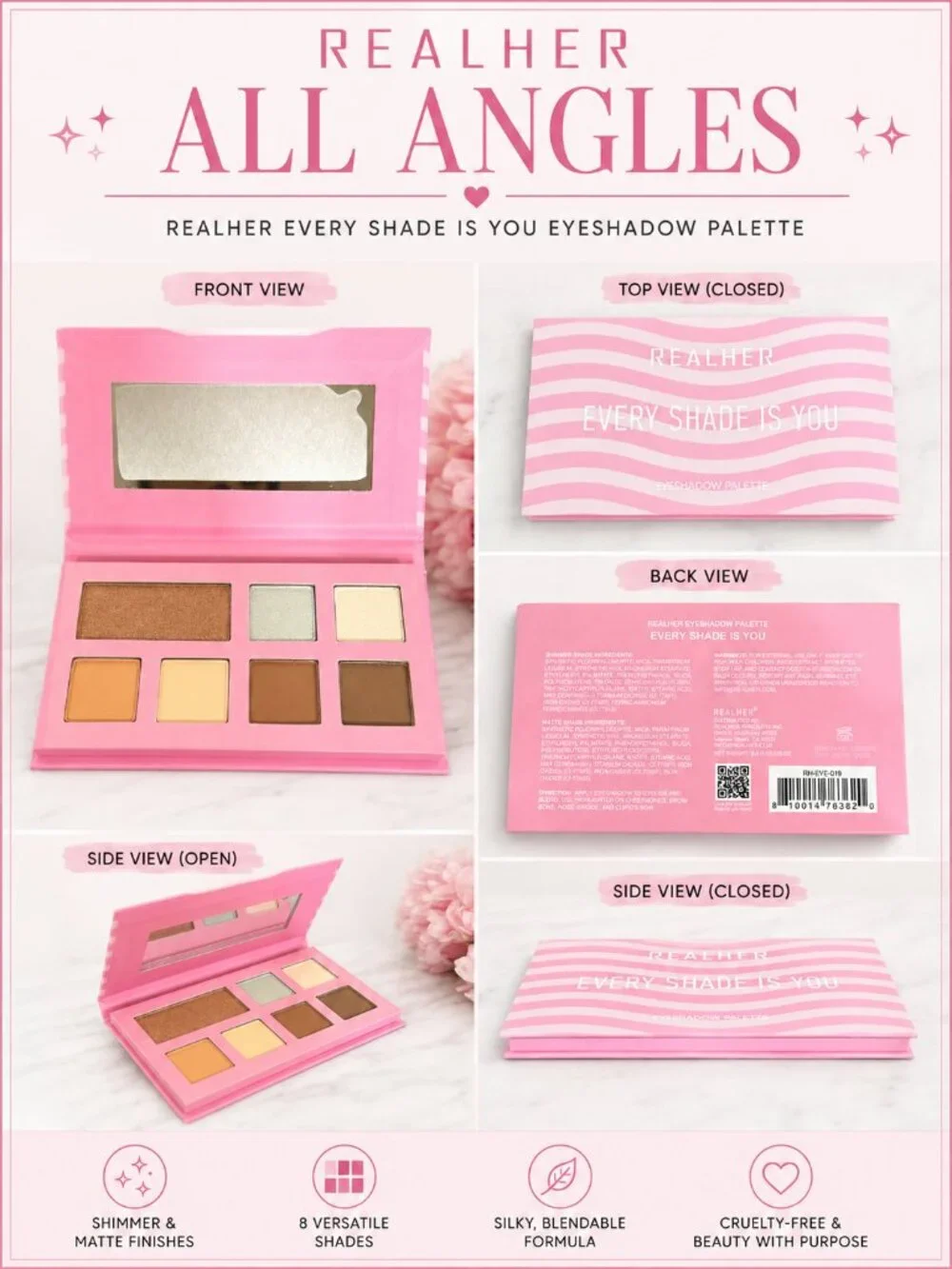 REALHER Every Shade Is You Eyeshadow Palette Neutral Makeup Palette